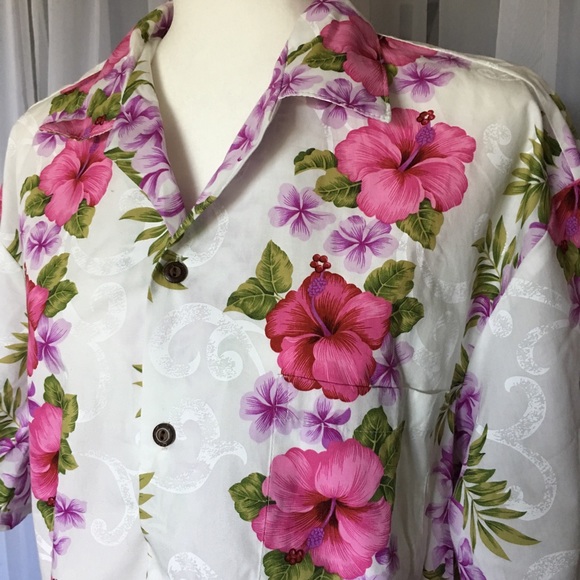 SOLD! HO ALOHA Mens Hawaiian Button Down Shirt - Picture 4 of 5